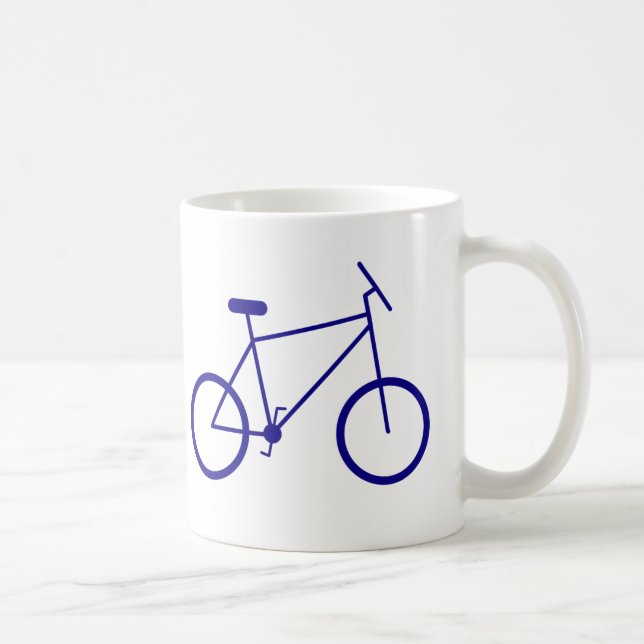 Caneca De Café Eu ando de bicicleta para o trabalho. (Azul) (Direita)