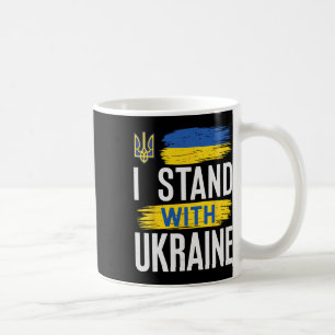 Caneca De Café Eu Apoio A Bandeira Patriótica Da Ucrânia