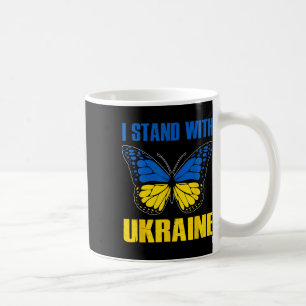 Caneca De Café Eu Apoio A Borboleta Da Bandeira Da Ucrânia