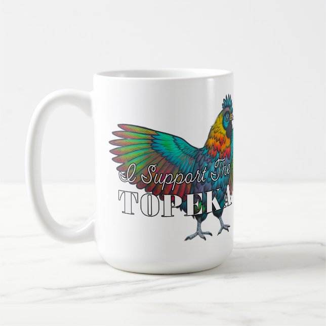 Caneca De Café Eu Apoio a Galinha da Topeka Art Guild (Esquerda)