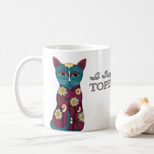 Caneca De Café Eu apoio a Topeka Art Guild Mug (Com Donut)