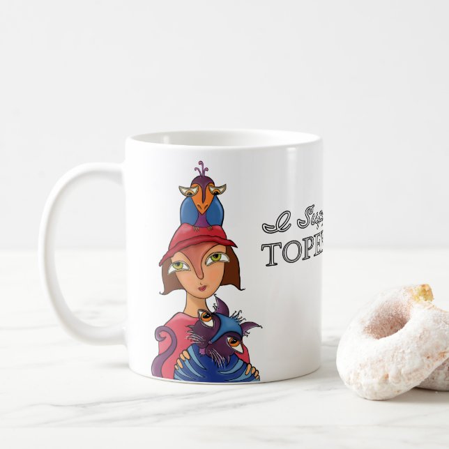 Caneca De Café Eu apoio a Topeka Art Guild Mug (Com Donut)