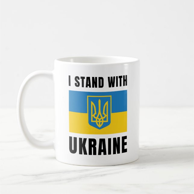 Caneca De Café Eu Apoio a Ucrânia (Esquerda)