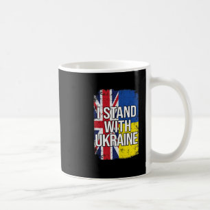 Caneca De Café Eu Apoio a Ucrânia Britânico Reino Unido Ucrânia