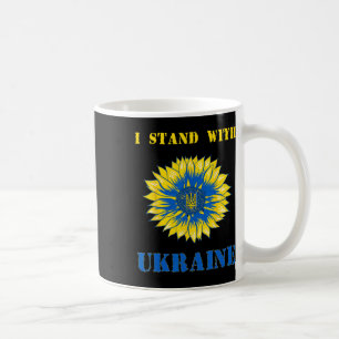 Caneca De Café Eu Apoio A Ucrânia Girassol Retro Floral Ucrânia