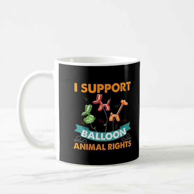 Caneca De Café Eu Apoio Balão Direitos Animais Engraçado Aniversá (Esquerda)