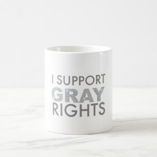 Caneca De Café Eu apoio direitos cinzentos