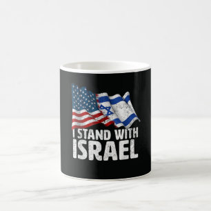 Caneca De Café Eu Apoio Israel EUA Bandeira Americana
