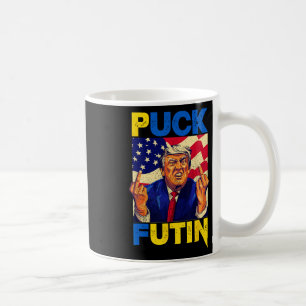 Caneca De Café Eu Apoio o Meme da Ucrânia Trump Puck Futin Vintag