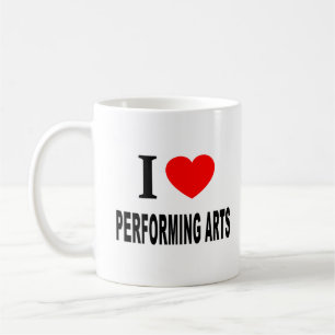 Caneca De Café Eu ❤️ ARTES CÊNICAS EU AMO ARTES CÊNICAS EU OUVIR