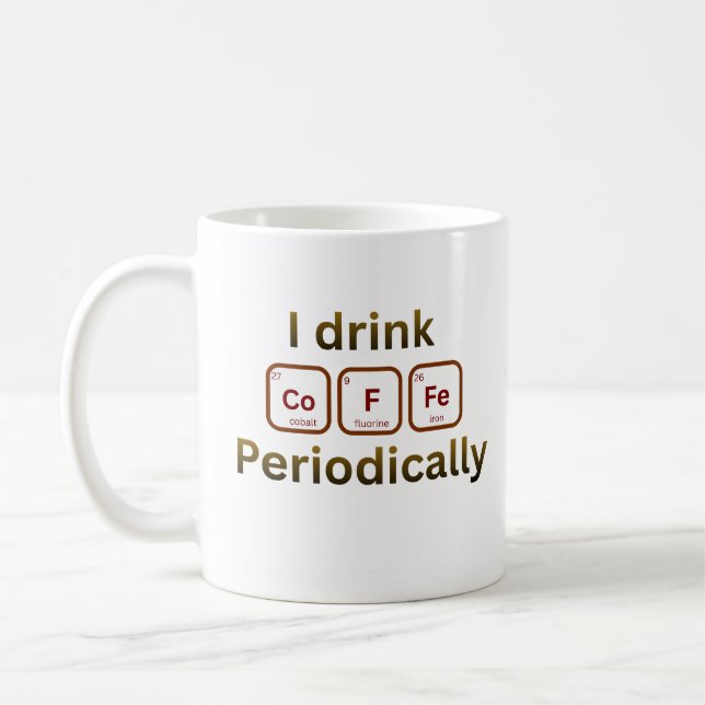 Caneca De Café Eu Bebo Café Periodicamente Piada Química Café Eng (Esquerda)