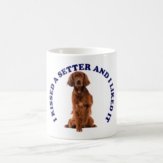 Caneca De Café Eu beijei um Setter Irlandês (Centro)