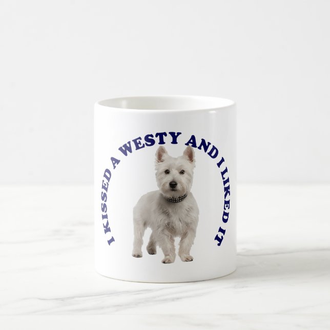 Caneca De Café Eu beijei um Terrier da Highland Ocidental (Centro)