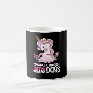 Caneca De Café Eu Brilhei Através de 100 Dias de Unicórnio da Esc