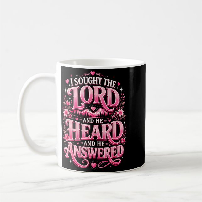 Caneca De Café Eu Busquei O Senhor E Ele Ouviu E Ele Respondeu (Esquerda)
