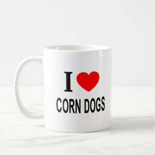 Caneca De Café Eu ❤️ CACHORROS DE MILHO Eu AMO CACHORROS DE MILHO