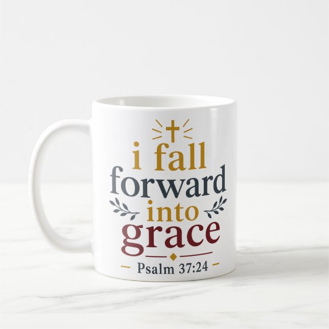 Caneca De Café Eu Caio para Frente na Graça Encorajamento Cristão (Esquerda)