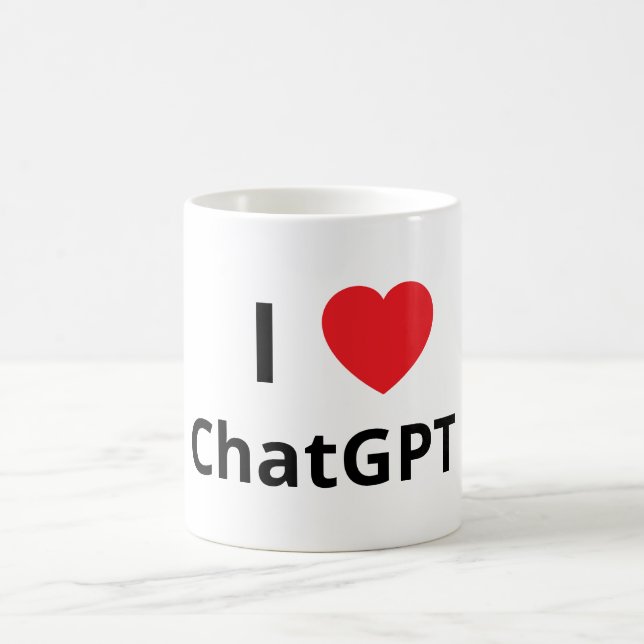 Caneca De Café Eu ❤️ ChatGPT (Centro)