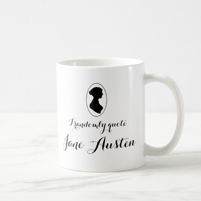 Caneca De Café Eu cito aleatòria o copo de café de Jane Austen (Direita)