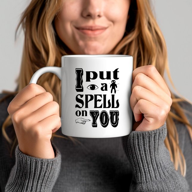 Caneca De Café EU COLOQUEI UMA MAGIA EM VOCÊ Funny Halloween (I PUT A SPELL ON YOU Funny Halloween Coffee Mug)