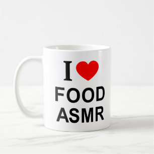 Caneca De Café Eu ❤️ COMIDA ASMR Eu AMO COMIDA ASMR Eu ADORO COMI