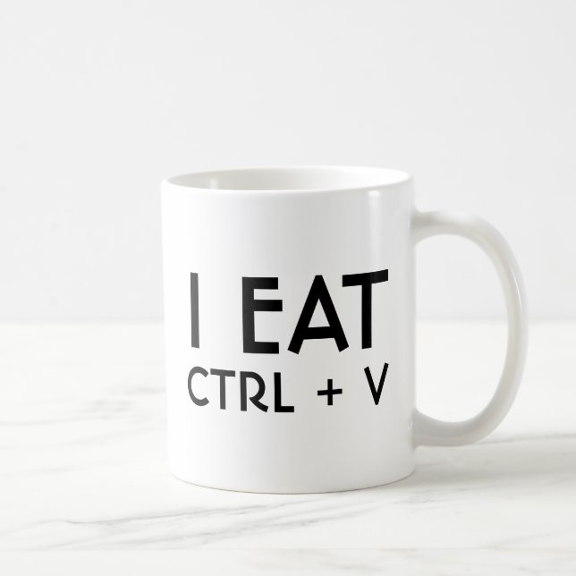 Caneca De Café Eu Como Atalho de Teclado de Cola Trocadilho (Direita)
