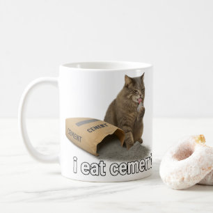 Caneca De Café Eu Como Memorando de Gato de Cimento Camiseta Engr
