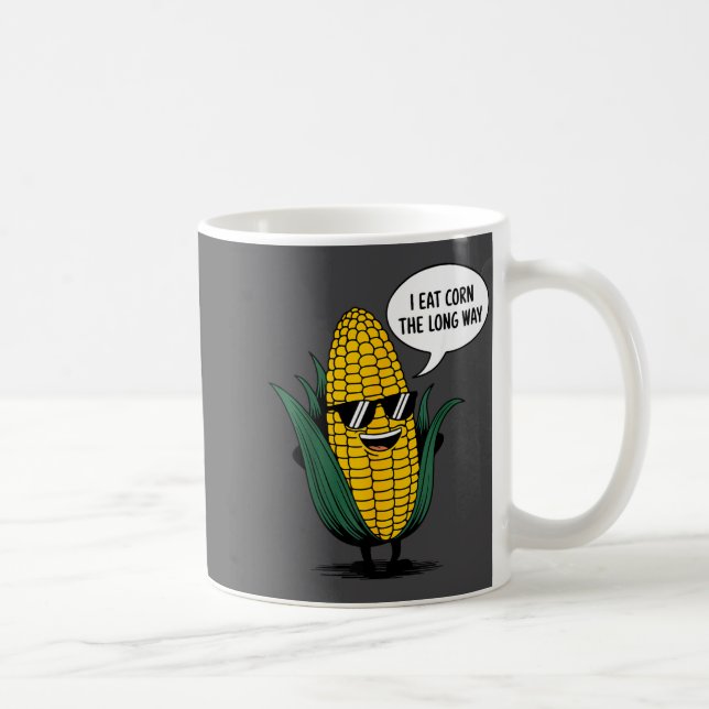 Caneca De Café Eu Como Milho Da Maneira Longa Citação Divertida d (Direita)