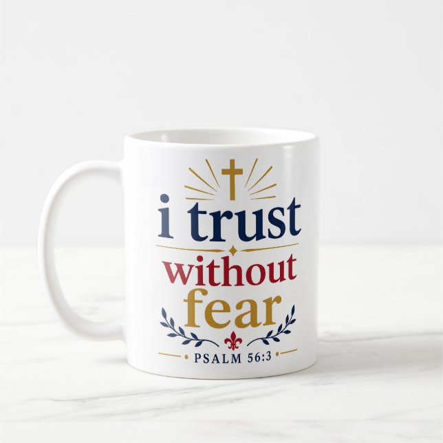 Caneca De Café Eu Confio Sem Medo Citação Inspiradora Cristã (Esquerda)