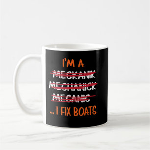Caneca De Café Eu Conserto Barcos Mecânico Engraçado