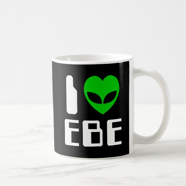 Caneca De Café Eu Coração Alien EBE (Direita)