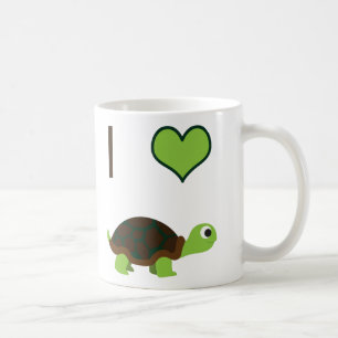 Caneca De Café Eu coração (amor) Tartarugas