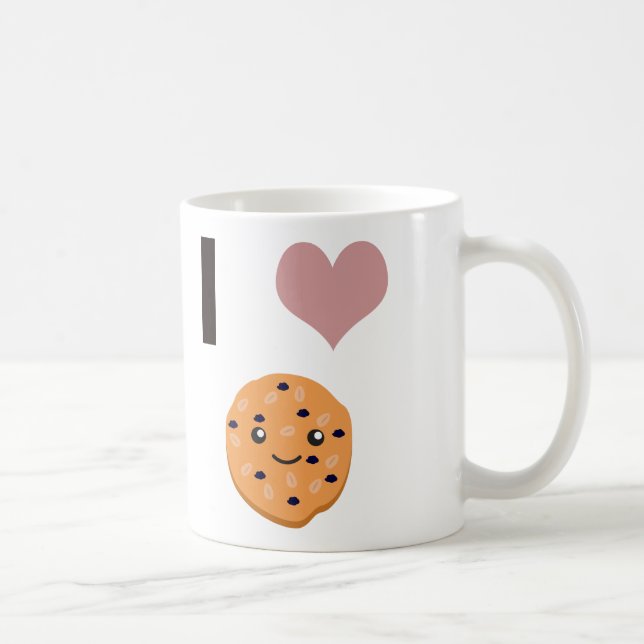 Caneca De Café Eu coração Cookies de aveia (Direita)