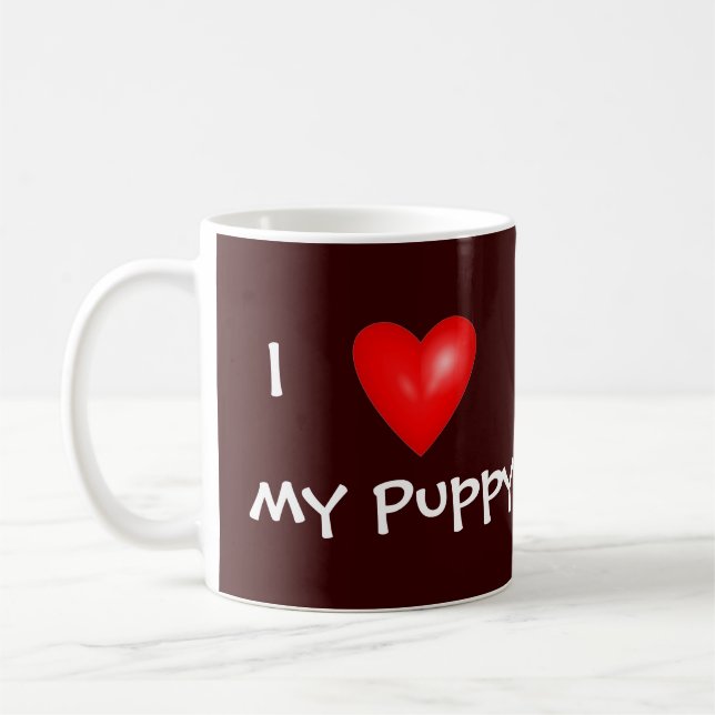 Caneca De Café Eu coração meu Puppy (Esquerda)