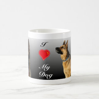 Caneca De Café Eu (coração) personalizei o german shepherd