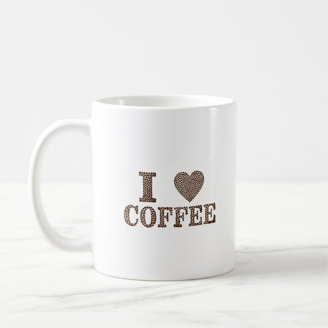 Caneca De Café Eu coração Uma Arte De Café (Esquerda)