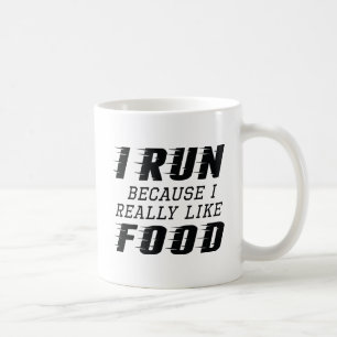 Caneca De Café Eu corro Comida