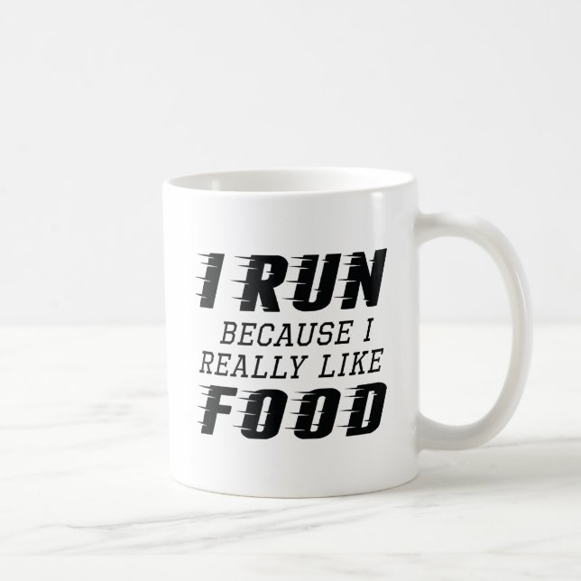 Caneca De Café Eu corro Comida (Direita)