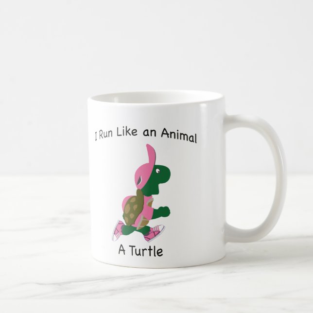 Caneca De Café Eu Corro Como Um Animal, Uma Tartaruga (Direita)