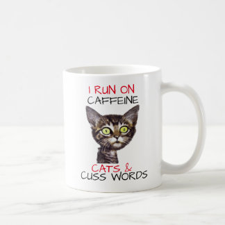 CANECA DE CAFÉ EU CORRO EM GATOS DE CAFEÍNA E PALAVRAS DE CUSTO