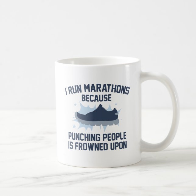 Caneca De Café Eu corro maratonas (Direita)