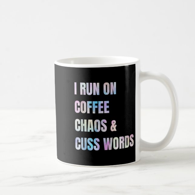 Caneca De Café Eu Corro No Café E Cusco Palavras Engraçadas. (Direita)