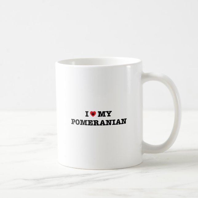 Caneca De Café Eu Corto Meu Pomeraniano (Direita)