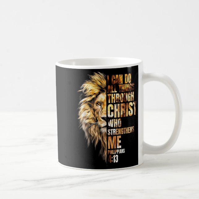 Caneca De Café Eu cristão posso fazer todas as coisas através do  (Direita)