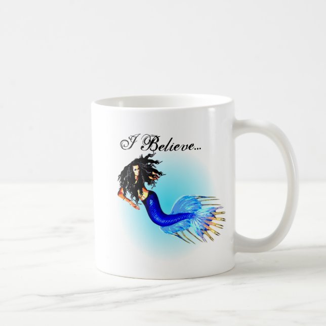Caneca De Café Eu das mulheres personalizado acredito nas sereias (Direita)