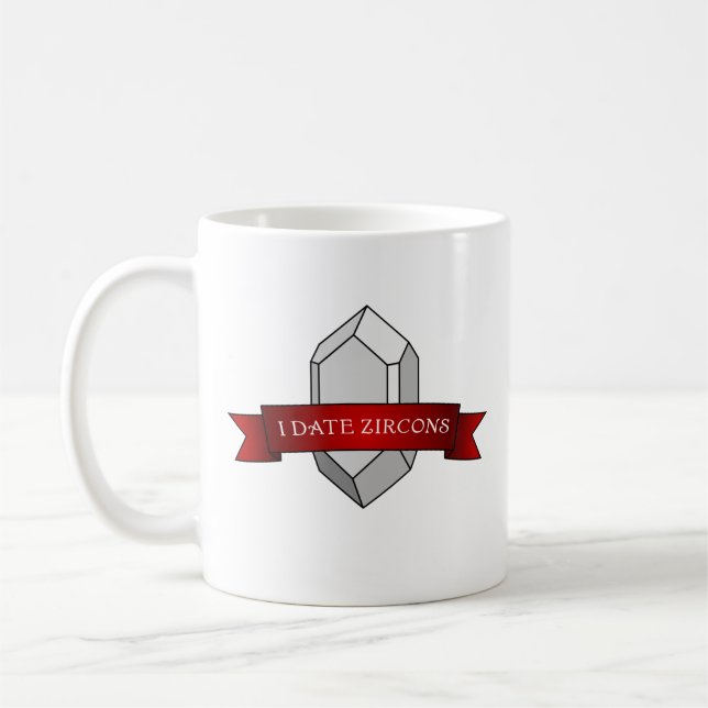 Caneca De Café Eu Data Zircões- Cristal de Zircão (Esquerda)