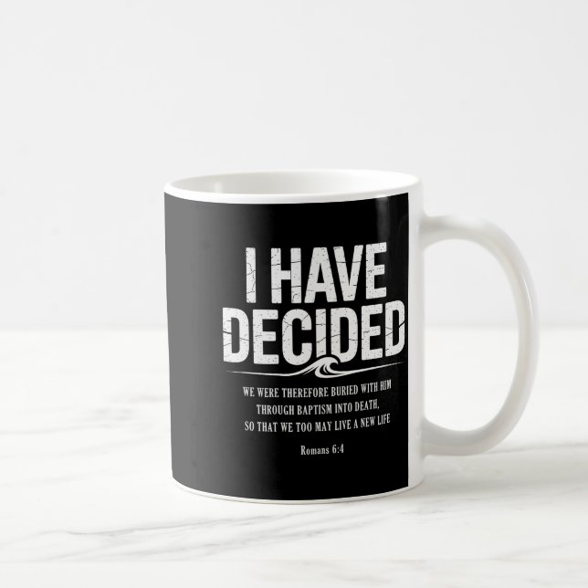 Caneca De Café Eu Decidi Seguir Jesus Versículo Bíblico do Batism (Direita)