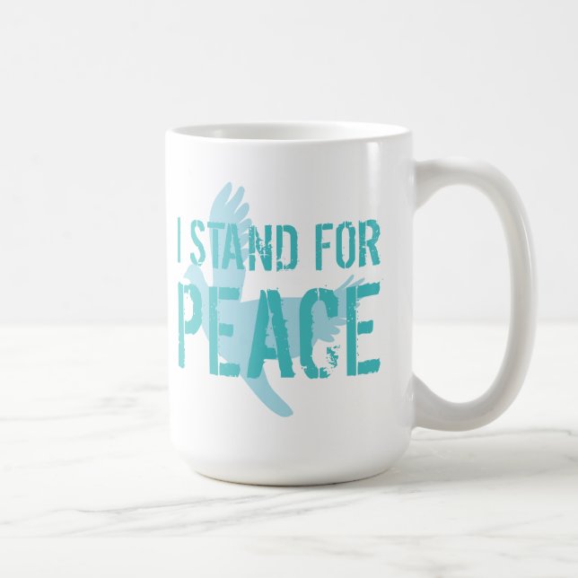Caneca De Café "Eu defendo a paz" Mug (Direita)