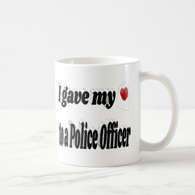 Caneca De Café Eu dei meu coração a um policial (Direita)