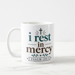 Caneca De Café Eu descanso na misericórdia inspiradora citação de
